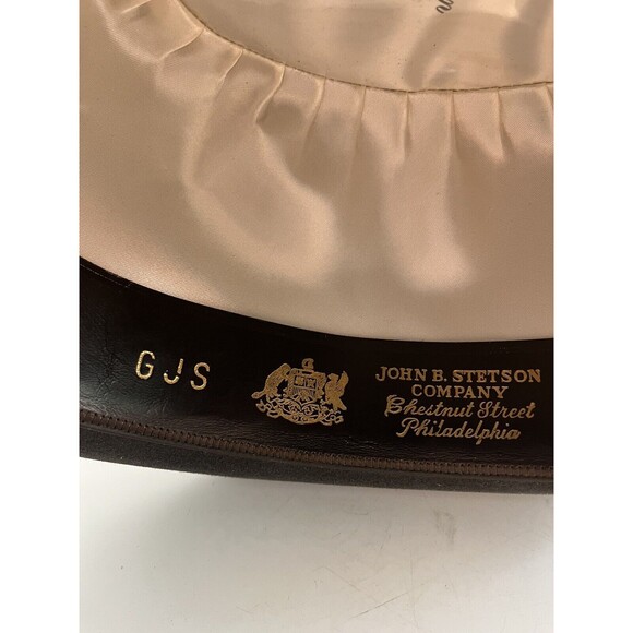 Vtg JOHN B. STETSON Black 3x Beaver STETSONIAN HAT Fedora Men’s Sz 7 1/8 ~ IOB - Picture 12 of 16